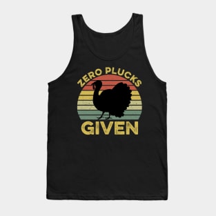 Zero Plucks Given Funny Thanksgiving Retro Tank Top